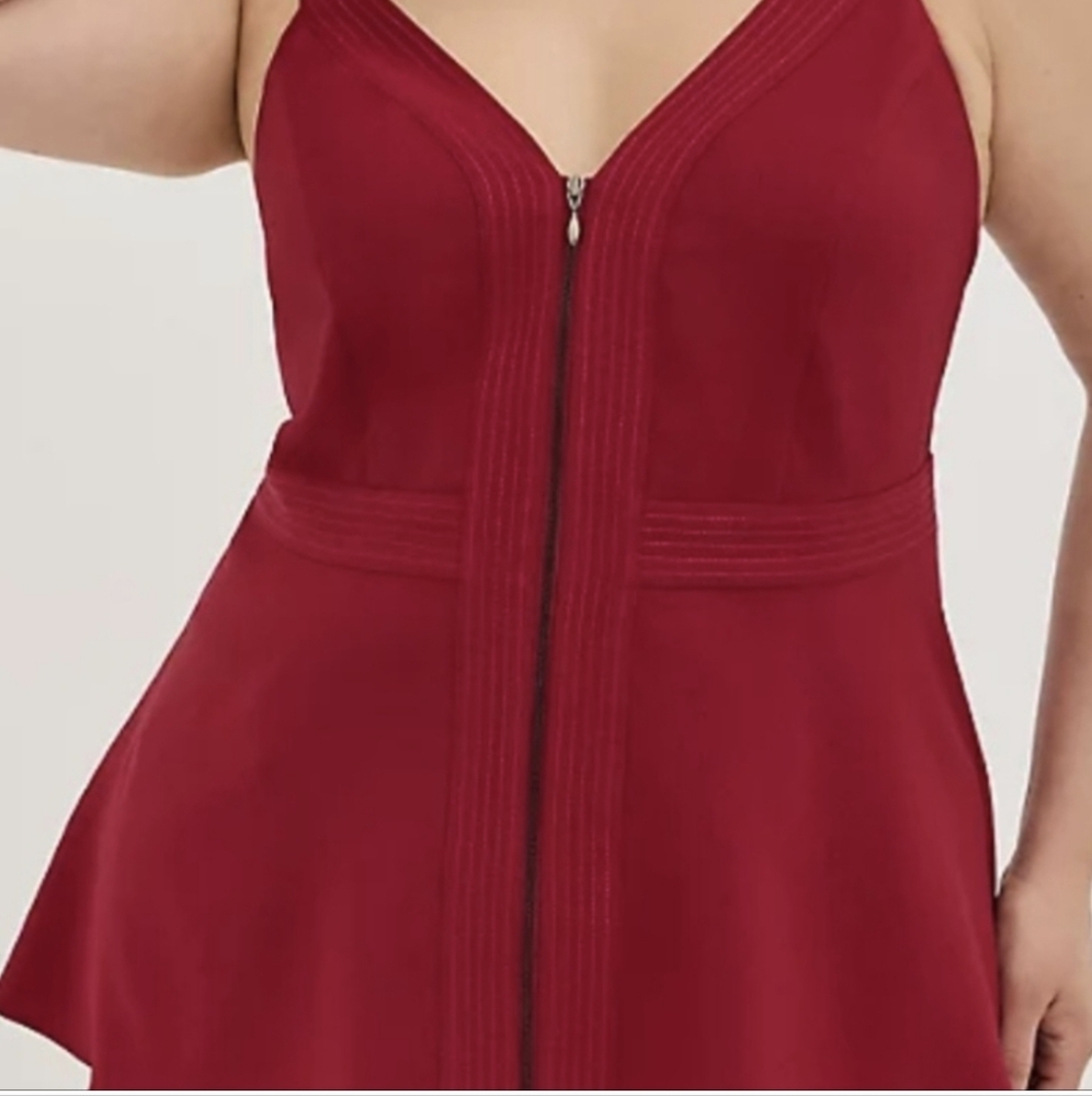 Torrid peplum top red zippered